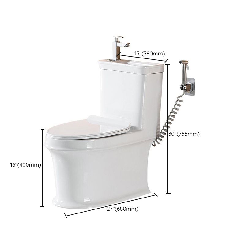 Modern Ceramic Flush Toilet One Piece White Toilet Bowl for Washroom