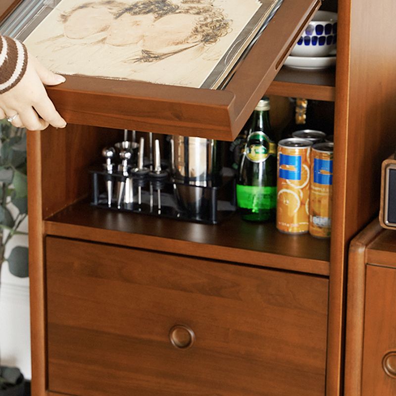 Minimal Rectangle Living Room Storage Chest Mid-Century Modern Wooden Accent Chest