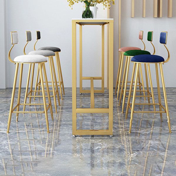 Glam Style 1/2/7 Pieces Faux Marble Bar Table Set Fixed Table Counter Set for Home Use