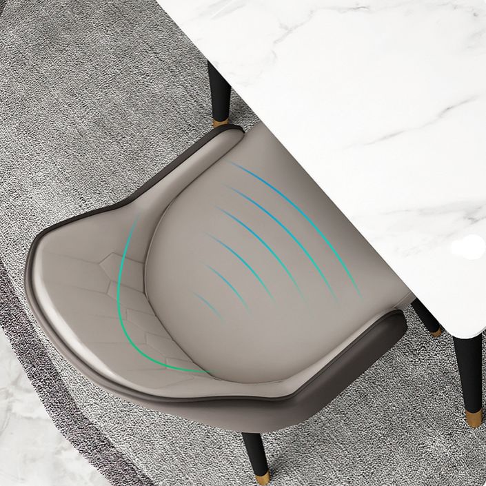 Modern Rectangle Dining Table Set 1/4/5 Pieces White Stone Dinette Set