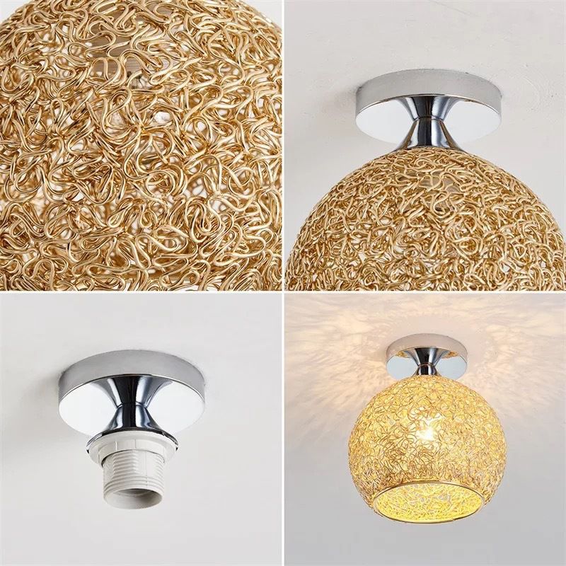 Polish Finish Flush Mount Lighting Contemporary Metal Ceiling Light for Foyer