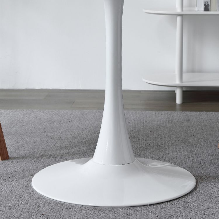 Minimalist Round Wood Dining Table with Tulip Style for 4 People