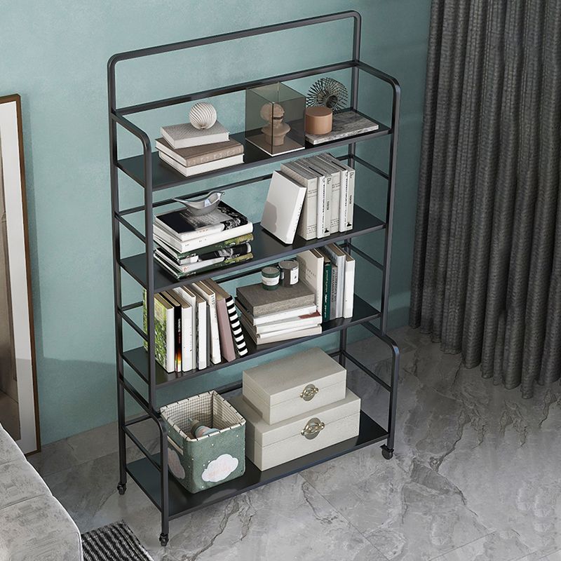 Etagere Iron Bookshelf Open Back Modern Bookcase With Rectangular Shelves