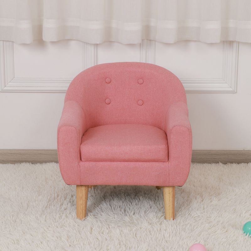 Contemporary Cotton Blend Tufted Split-Back Settee Couch for Children