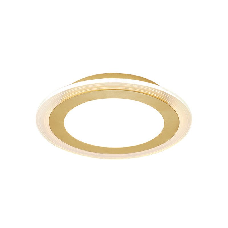 Gold Round Panel Ceiling Light Simplicity LED Iron Flush Mount Lighting for Corridor
