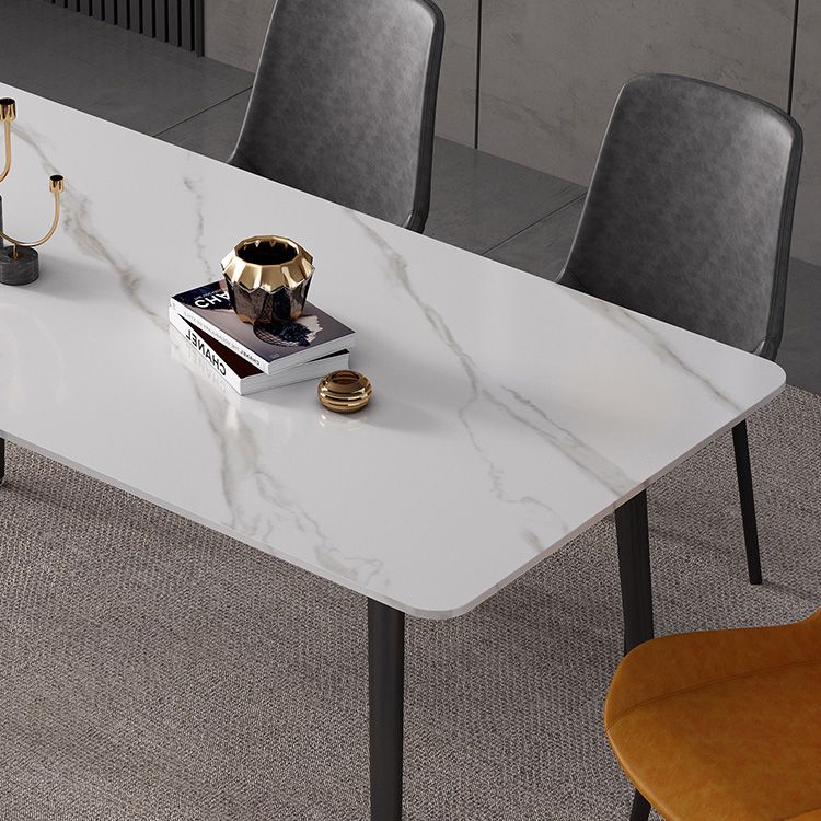 Mesa de comedor de piedra sinterizada Estilo industrial 4 patas Mesa base de rectángulo para comedor