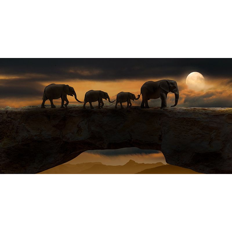 Environmental Wall Mural Wallpaper Elephants Sitting Room Wall Mural