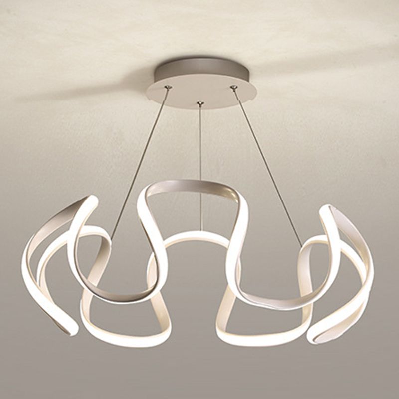 Contemporary Wave Chandelier Lights Metal 1 Light Chandelier Pendant Light