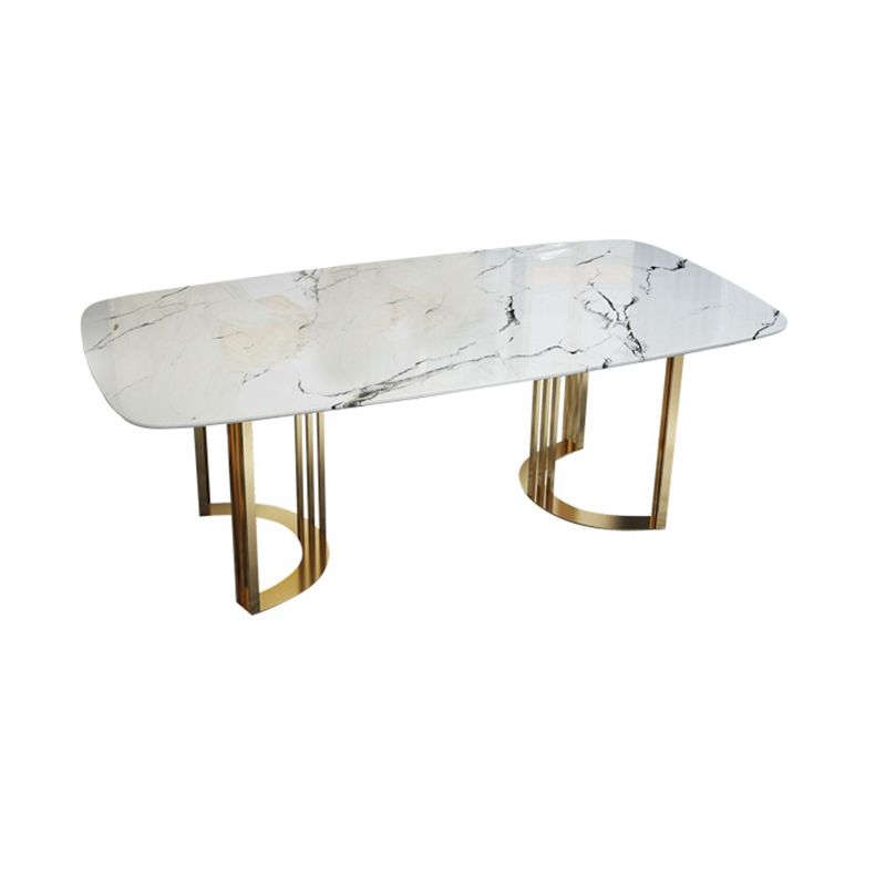 Modern Marble Top Dining Table Set Rectangle 1/4/5/7 Pieces Dining Table with Chairs