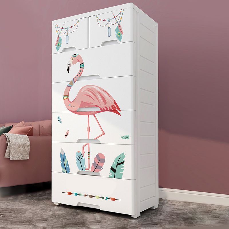 Contemporary Non-Hanging Armoire Plastic Bedroom Wardrobe Closet