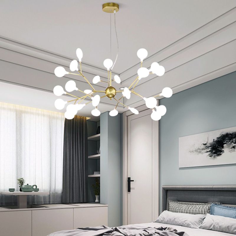 Metal Unique Shape Chandelier Light Modern Style Multi Light Hanging Lamp for Bedroom
