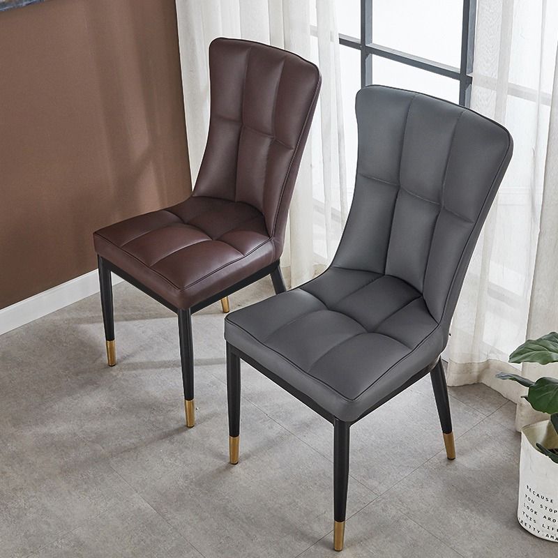 Glam Style Wingback Side Chair Upholstered Armless Dining Chairs for Home
