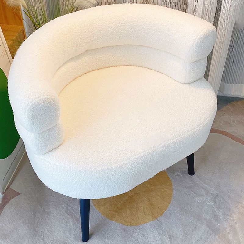 Sewn Pillow Back Chair Solid Color Upholstered Recessed Arms Chair