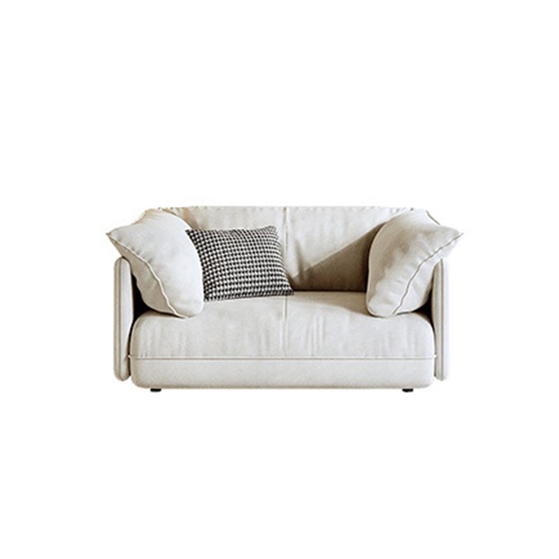 Modern Beige Pillow Back Sofa with Pillow Top Arm for Living Room