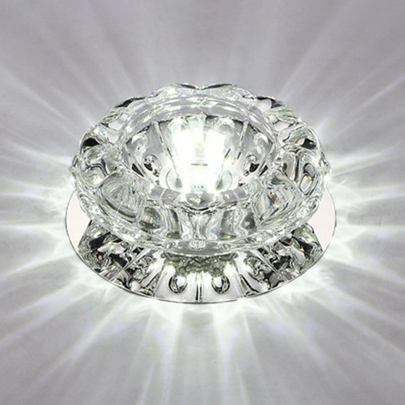 Crystal Flower LED Flush Mount Light Simplicity Clear Flush Mount Ceiling Light for Hallway