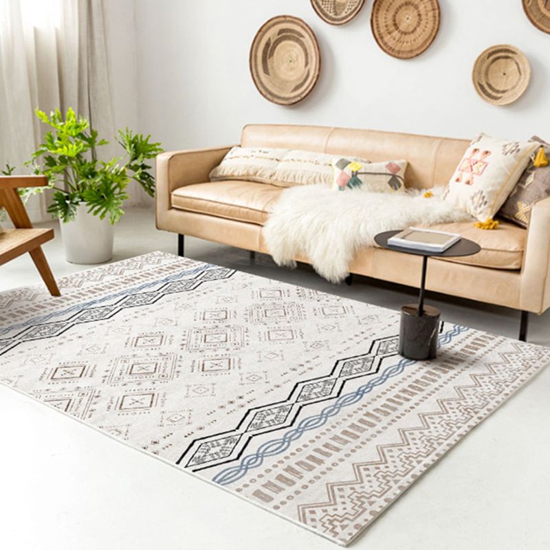 Bohemian Simple Printed Rug Polyester Indoor Rug Non-slip Area Carpet for Living Room and Bedroom