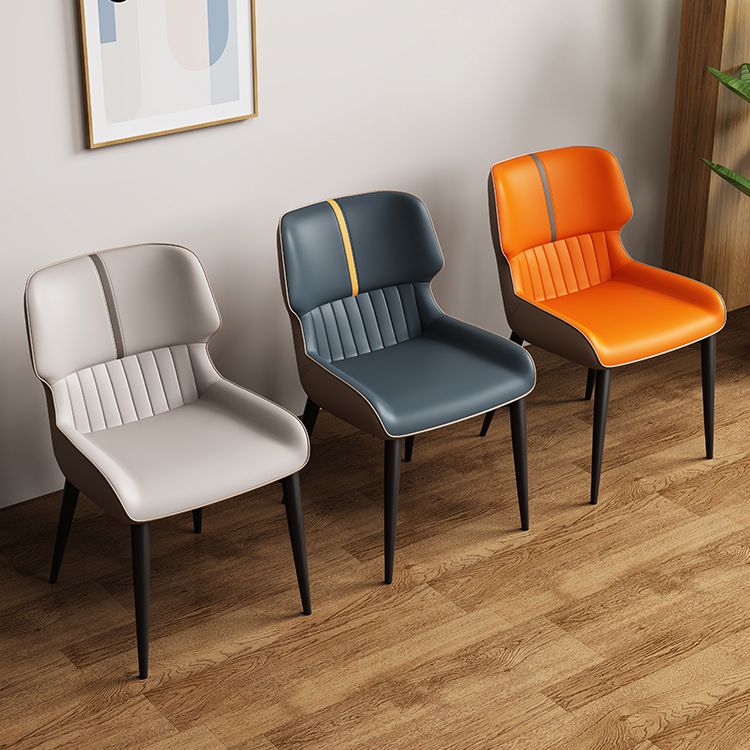 Contemporary Dining Chairs Faux Leather Dining Side Chair for Indoor