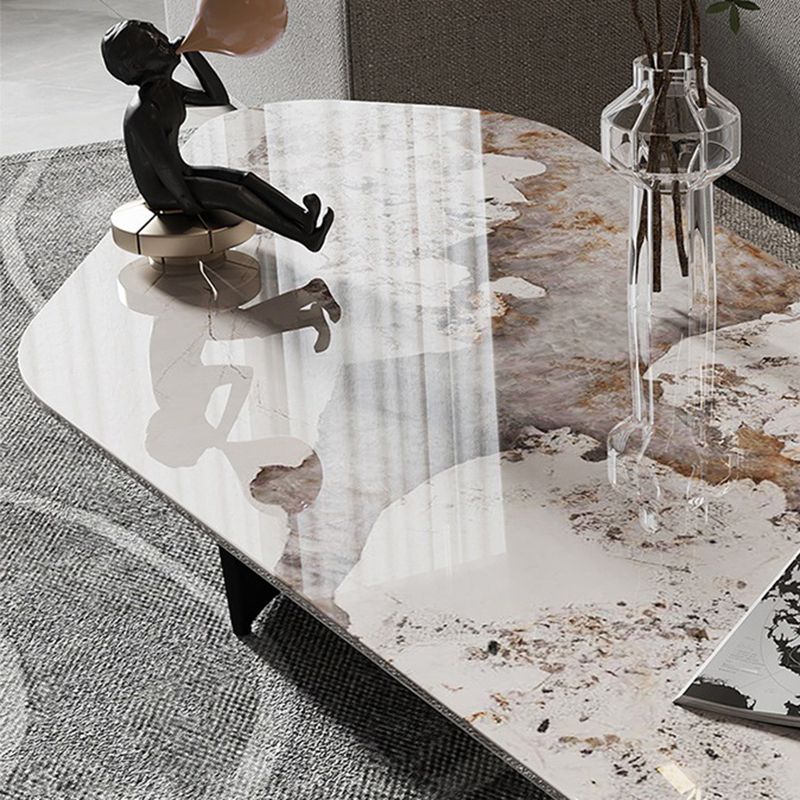 Glam Irregular Slate Top Cocktail Table Sled 15.7" H Coffee Table