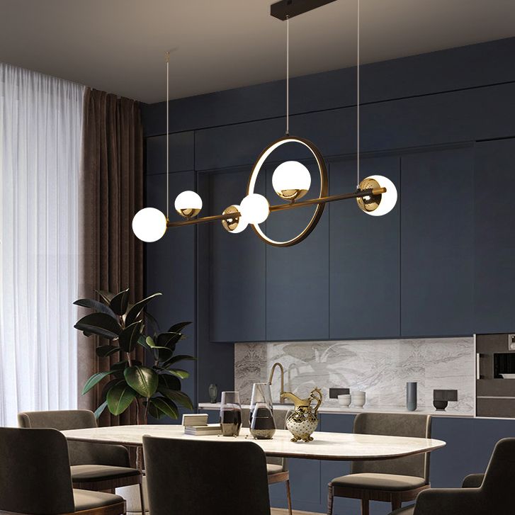 44" Length Contemporary Style LED Island Light 7-Lights Minimalism Design Dining Room Hanging Lighting Fixture