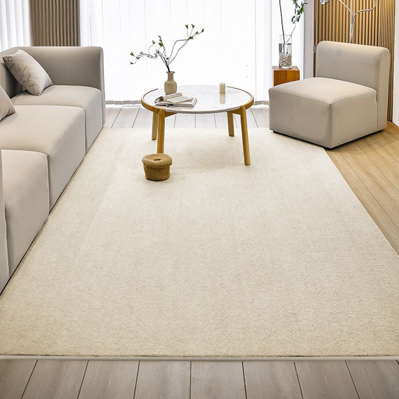 Beige modern tapijt, polyester, puur kleur, binnentapijt, wasbaar tapijt voor woondecoratie
