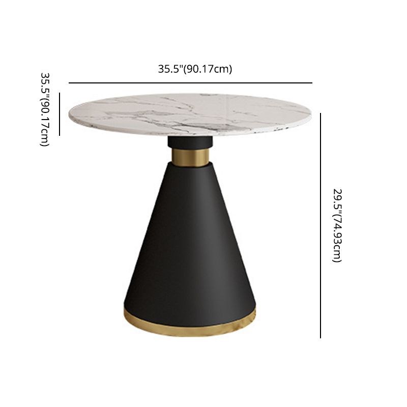 Modern Style Sintered Stone White Dining Room Set with Round Table Formal Dining Table Furniture