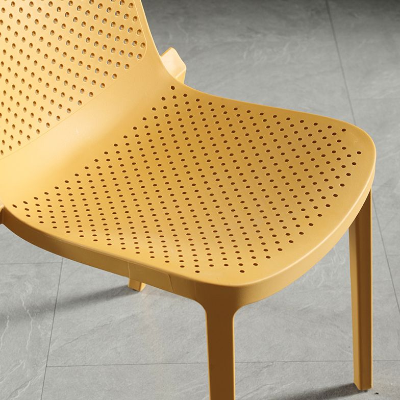 Home Contemporary Side Chair Solid Back Plastic Stackable Dining Room Chair