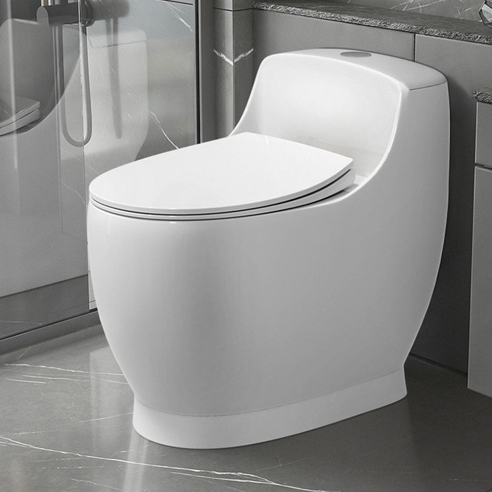 Modern Floor Mount Toilet Bowl Siphon Jet Toilet with Seat for Bathroom