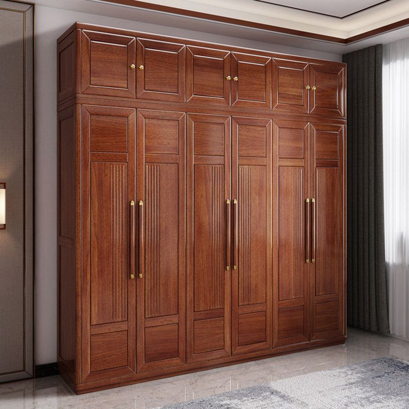 Contemporary Style Wardrobe Armoire Wood Wardrobe Closet with Doors and Drawer