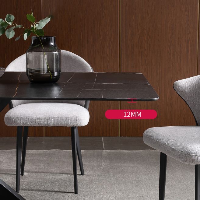 1/2/5/7 Pieces Dining Chairs Set  Black Sintered Stone Dining Table Set for Home