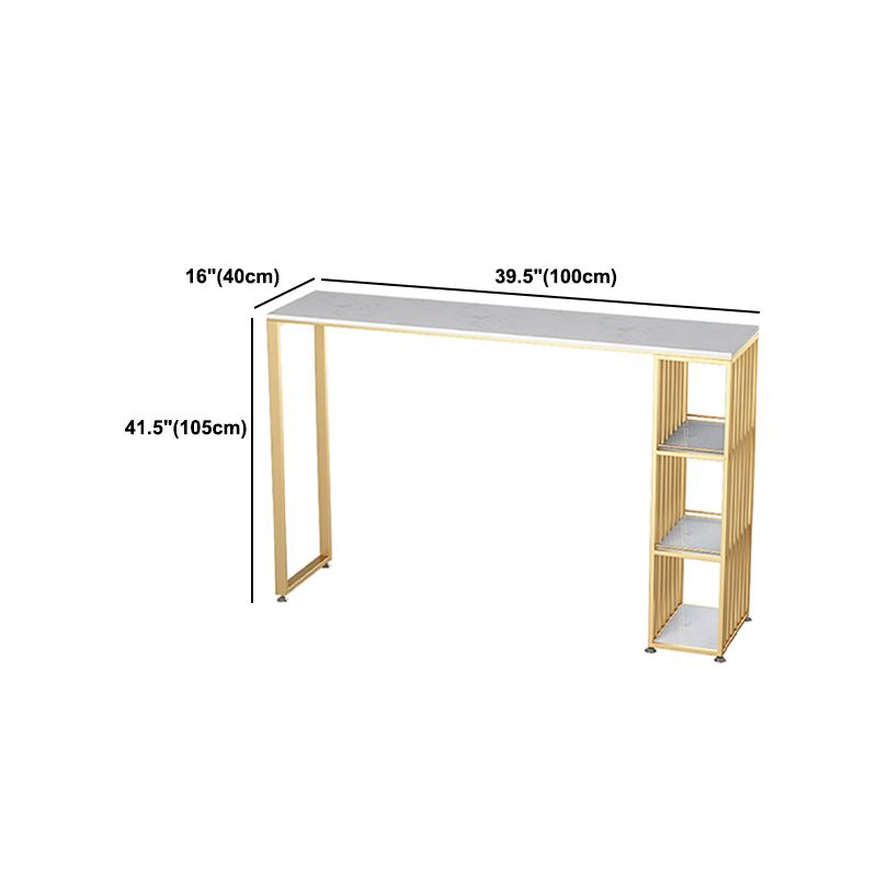 Faux Marble Bar Table Set Glam Rectangle 1/2/3 Pieces Counter Table