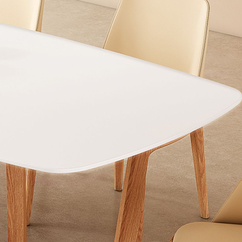 Simplicity Kitchen Dinner Table Rectangle 4 Legs Dining Table