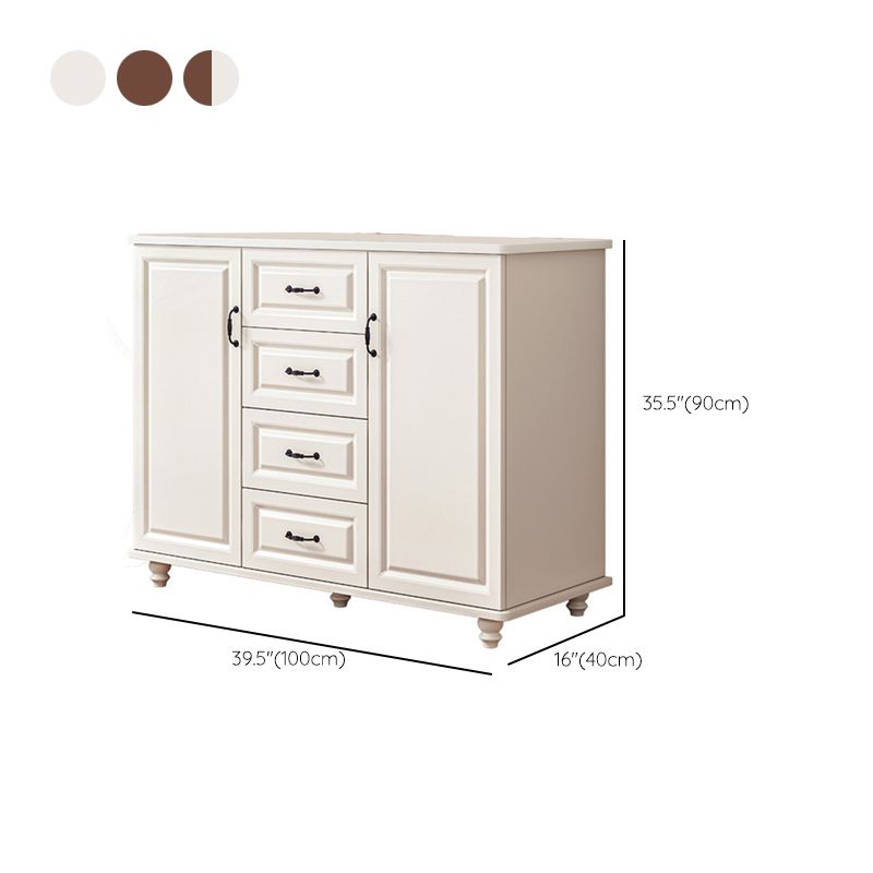 Mid Century Modern 2-Door Cabinet 35.4" Tall Cabinet with 4 Drawers