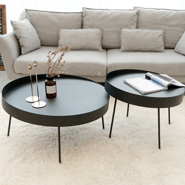 Geometric Metal Coffee Table Modern 4 Legs 15.7''/23.6''/31.5'' Cocktail Table