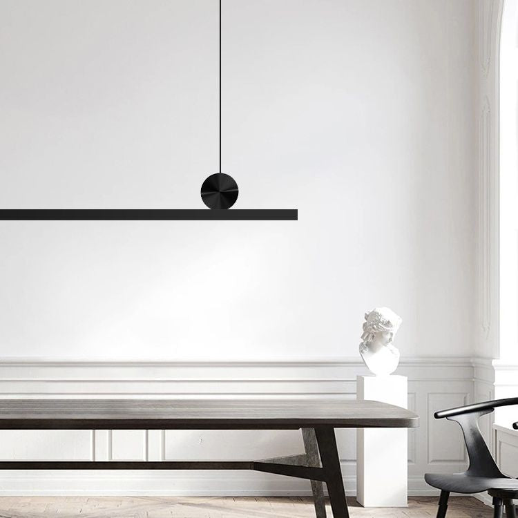 Illuminazione dell'isola contemporanea illuminazione isola lineare luce appesa in nero