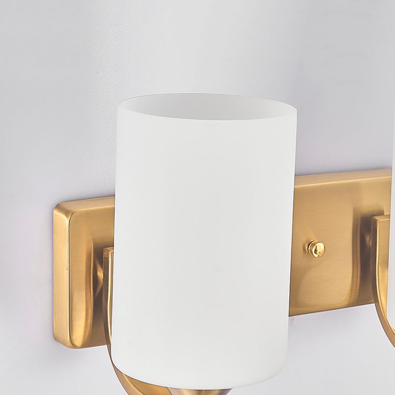Simple Wall Sconce Cylinder Wall Light Fixture in Gold for Bedroom