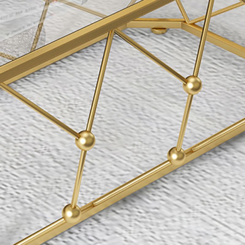 Modern Frame Coffee Cocktail Table Rectangular Glass Top Coffee Table