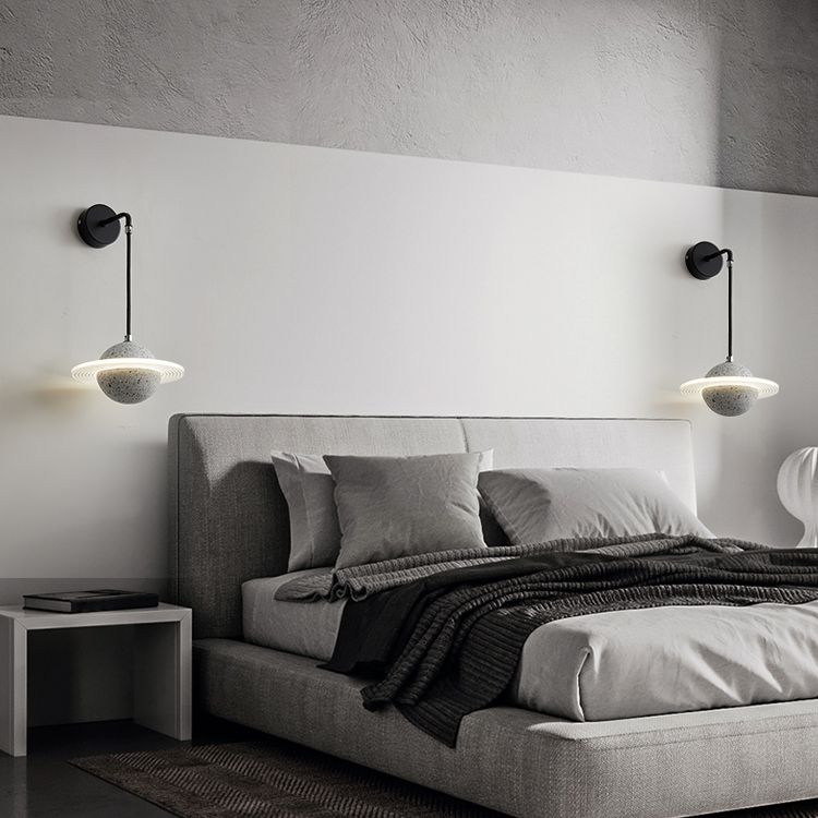 Zeitgenössische Wandleuchter moderner Zement Planet Boy Room Wandmontage Leuchte