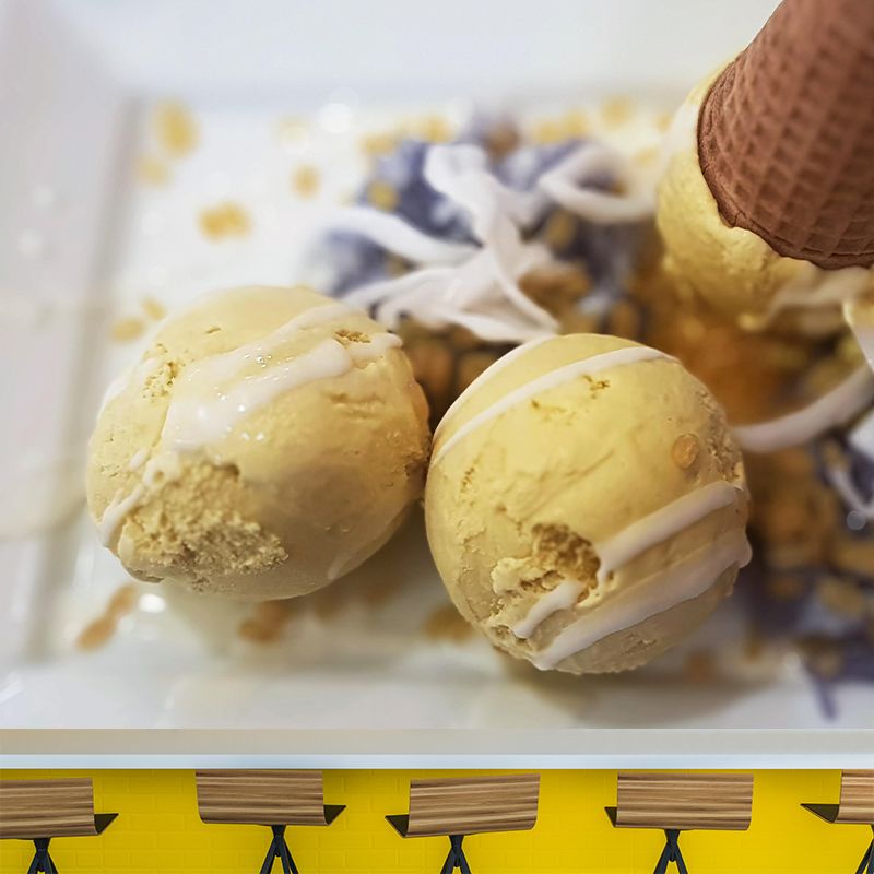 Customized Ice Cream Dessert Mural Photography Style Wall Covering for Dessert Shop