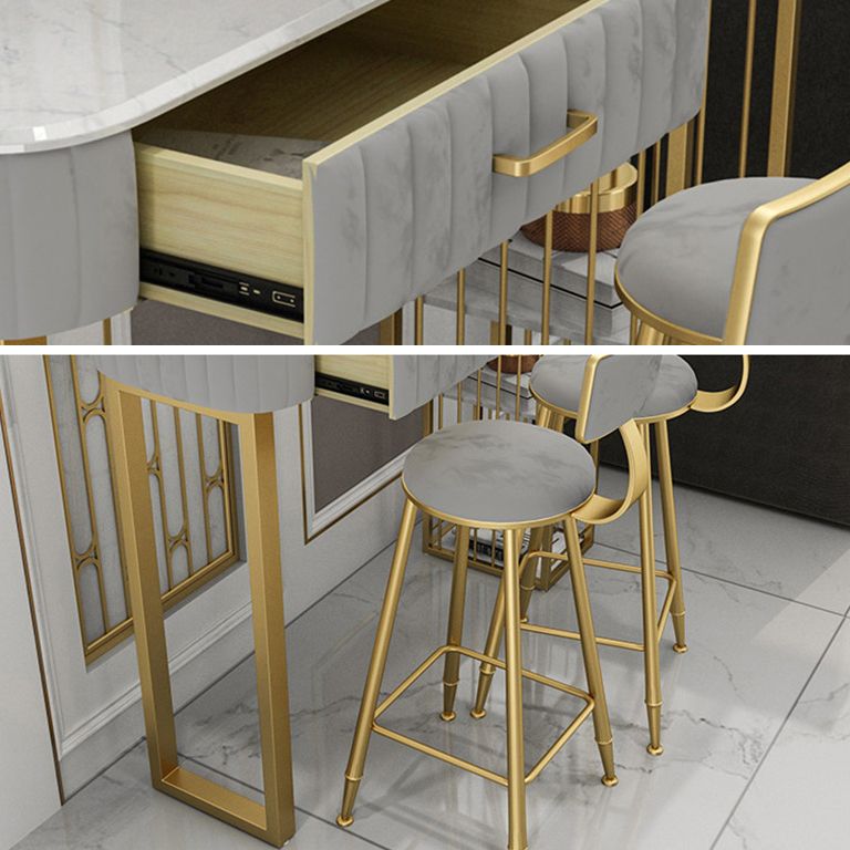 Faux Marble Counter Height Pub Set 1/2/3 Pieces Bar Stool and Table Set