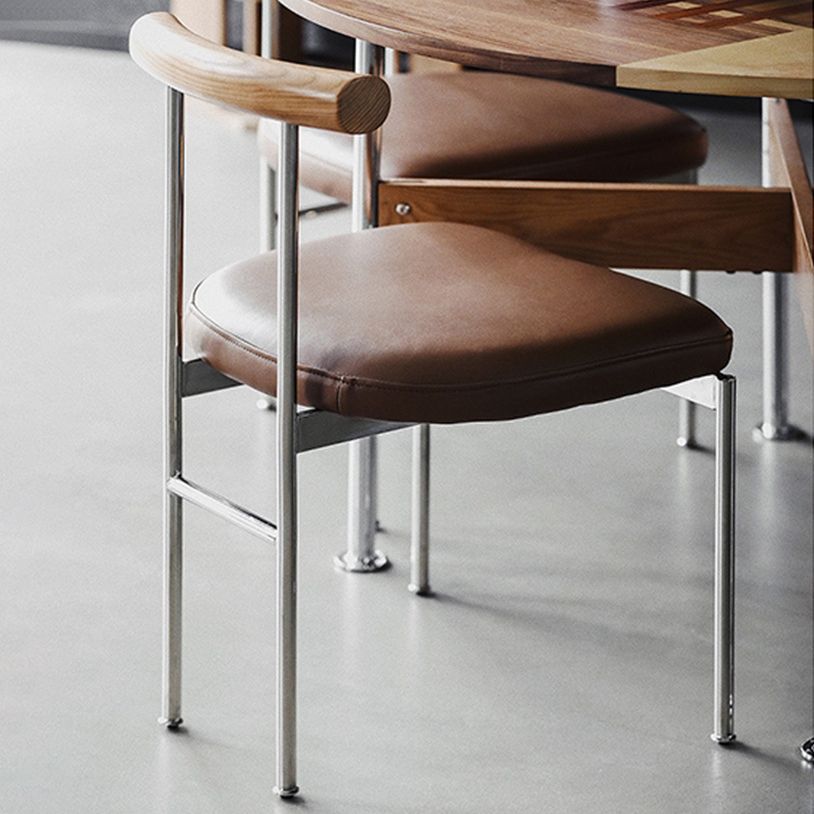 Les chaises latérales de salle à manger tapissées par style industriel ouvrent les chaises sans bras de salle à manger de dos
