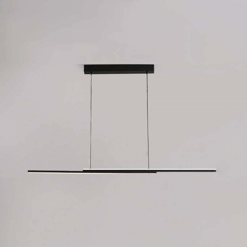 2 Light Linear Island Lighting Contemporary Metal Island Light Fixture