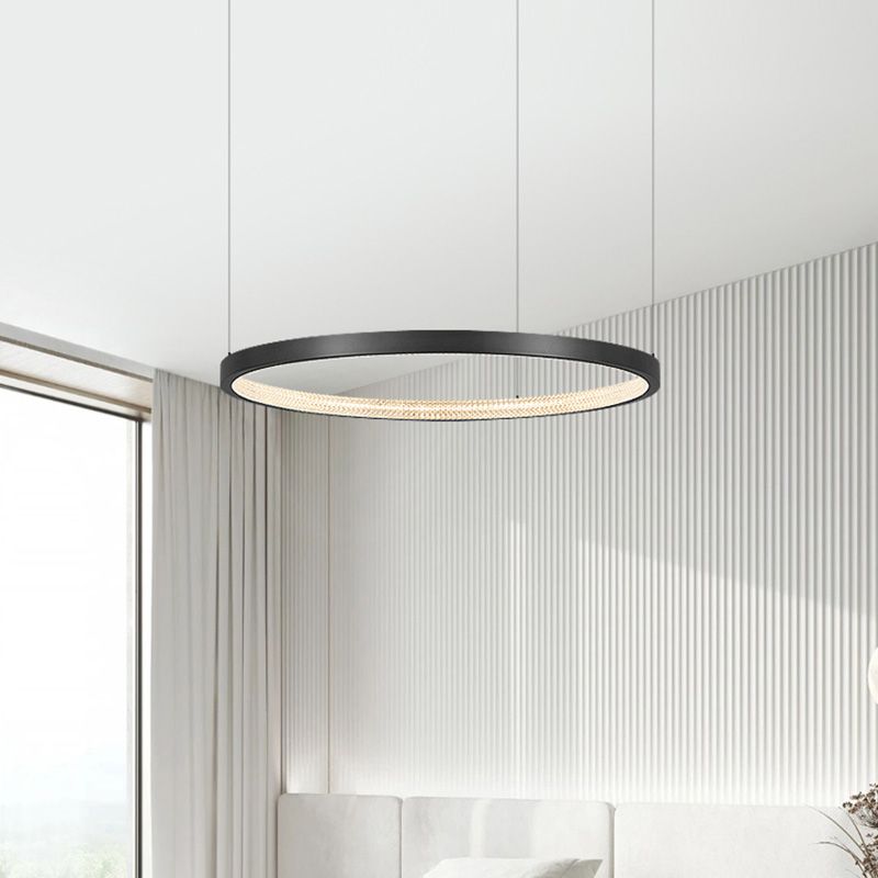 Clear Acrylic Shade Minimalist Suspension Light for Living Room Dinning Room