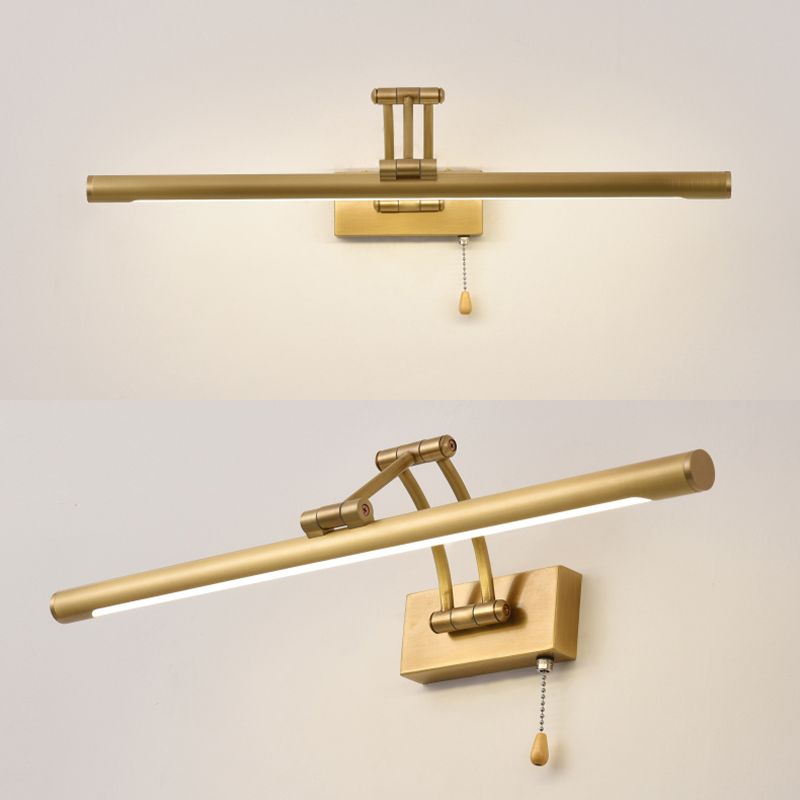 A mediados de siglo Modern Cilíndrico Flush Monte Murón Splecha de tocador de tocador montada en la pared de cobre para el baño