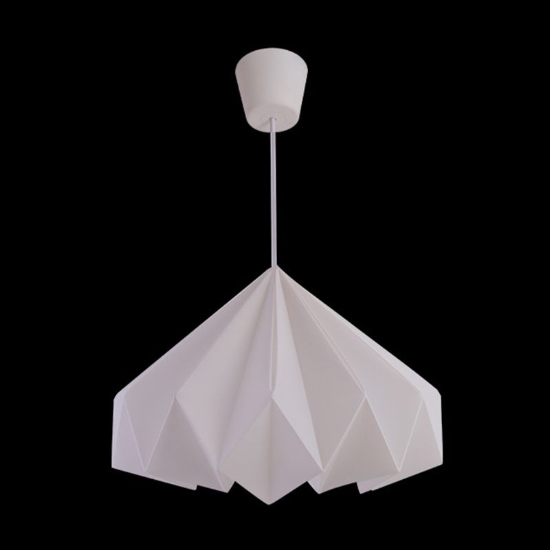 Simplicity Style Modern Hanging Light Geometry Shade White Lighting Fixture for Bedroom