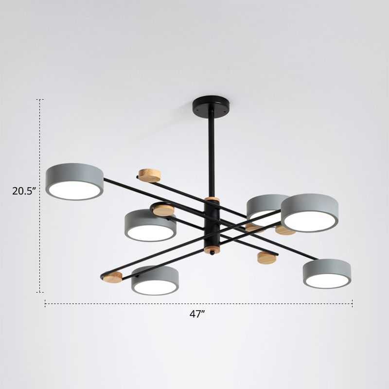 Criss-Cross LED Chandelier Nordic Novelty Metal 6-Light Living Room Hanging Lamp