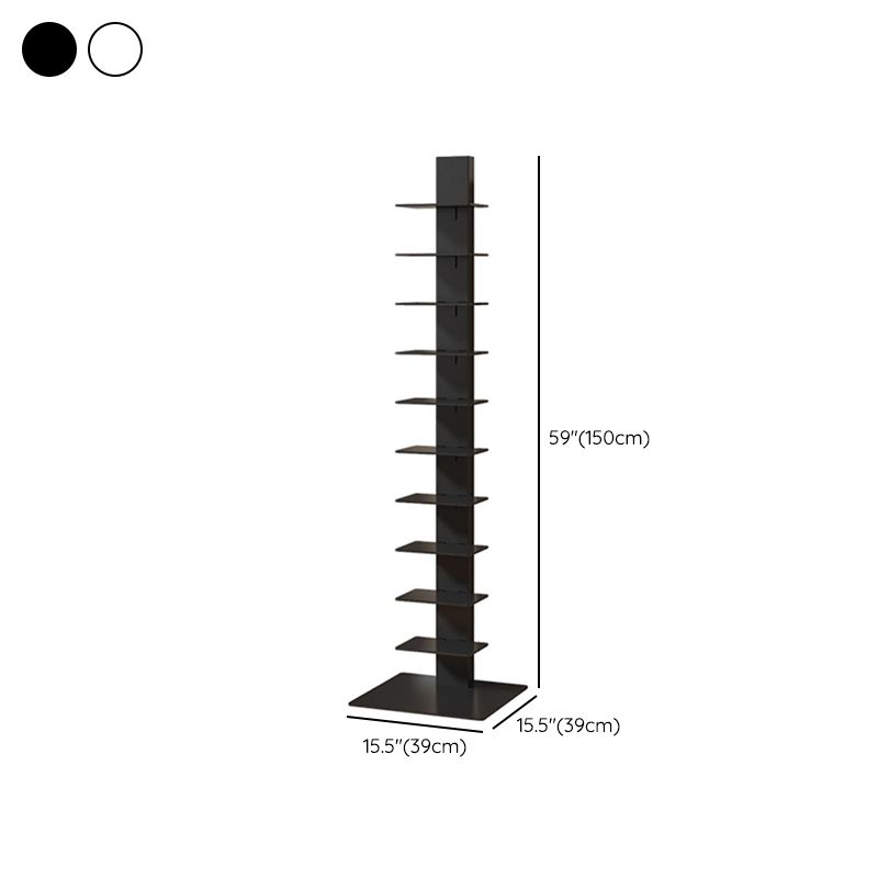 Modern Closed Back Vertical Bookshelf Metal Shelves Included Bookcase