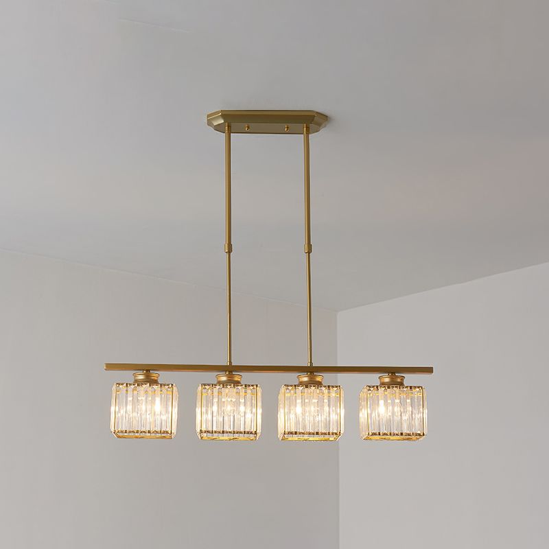 Éclairage de l'île géométrique Modernisme Crystal Chandelier Lightture pour salle à manger