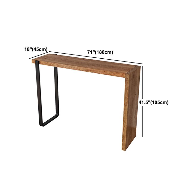 Indoor Rectangular Bar Table Set 1/3 Pcs Solid Wood Bar Table with Backless Bar Stool