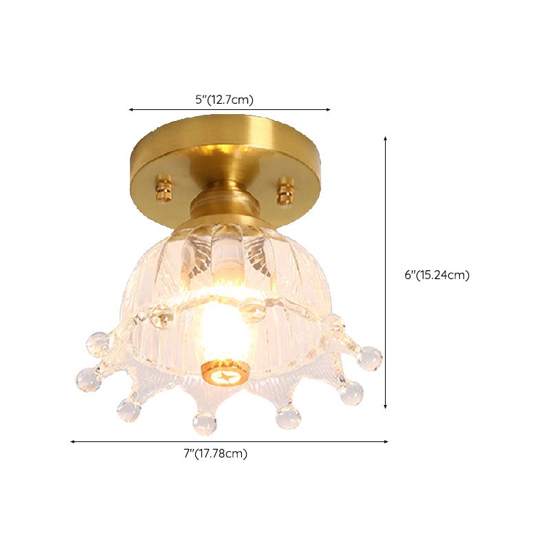 Nordic Style 1-Light Ceiling Lamp Glass Shade Ceiling Light for Living Room