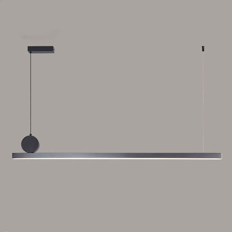 Lineare Inselleuchte moderne Metall -Einzelhellinsel Deckenleuchte in Schwarz